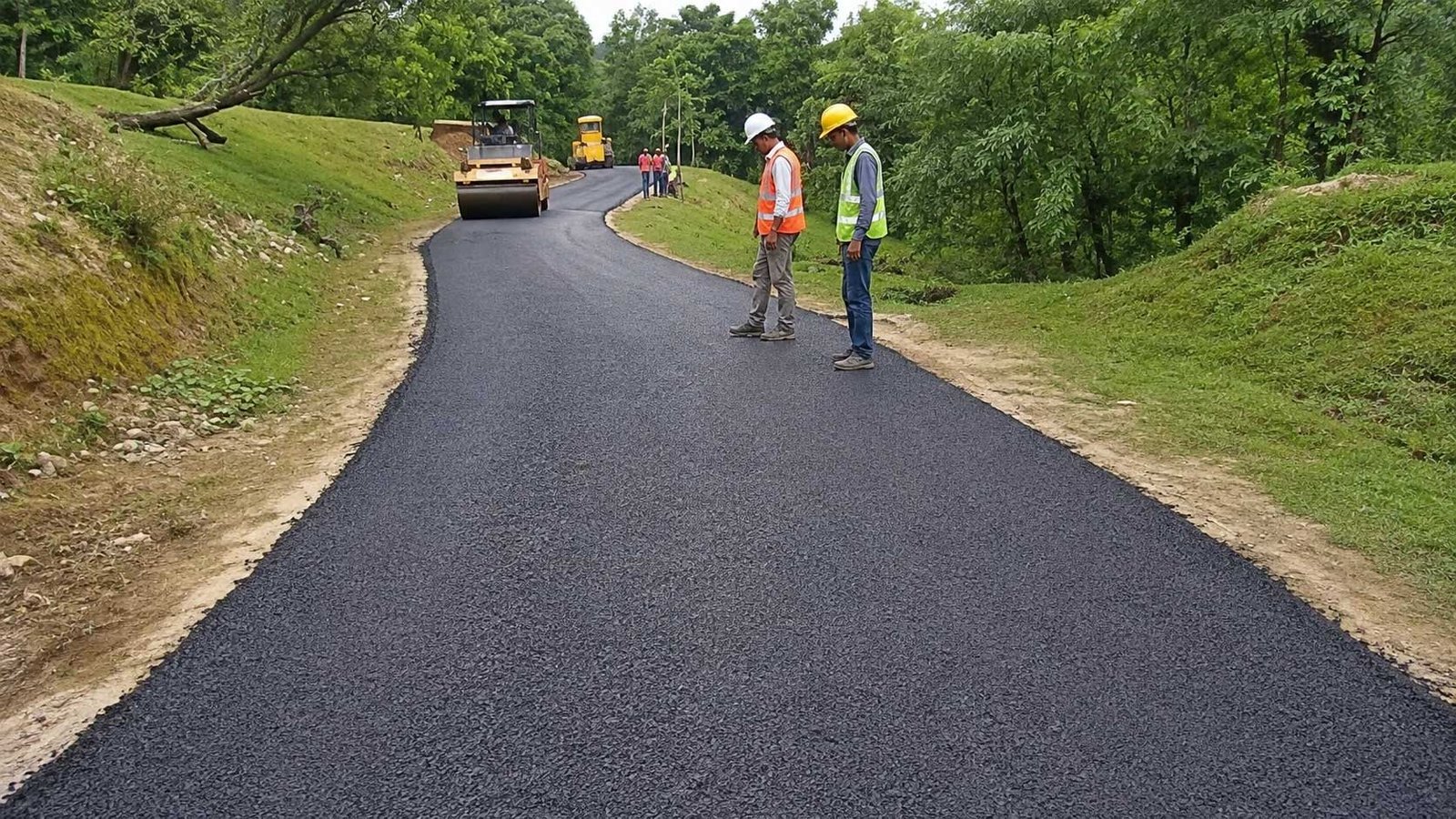 Kuppam BT road construction and compaction under R&B and Panchayat Raj works