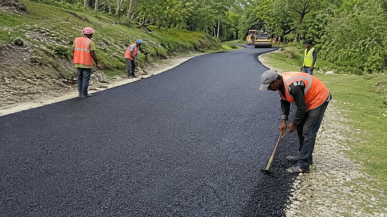 Kuppam bituminous road surface finishing works in Andhra Pradesh