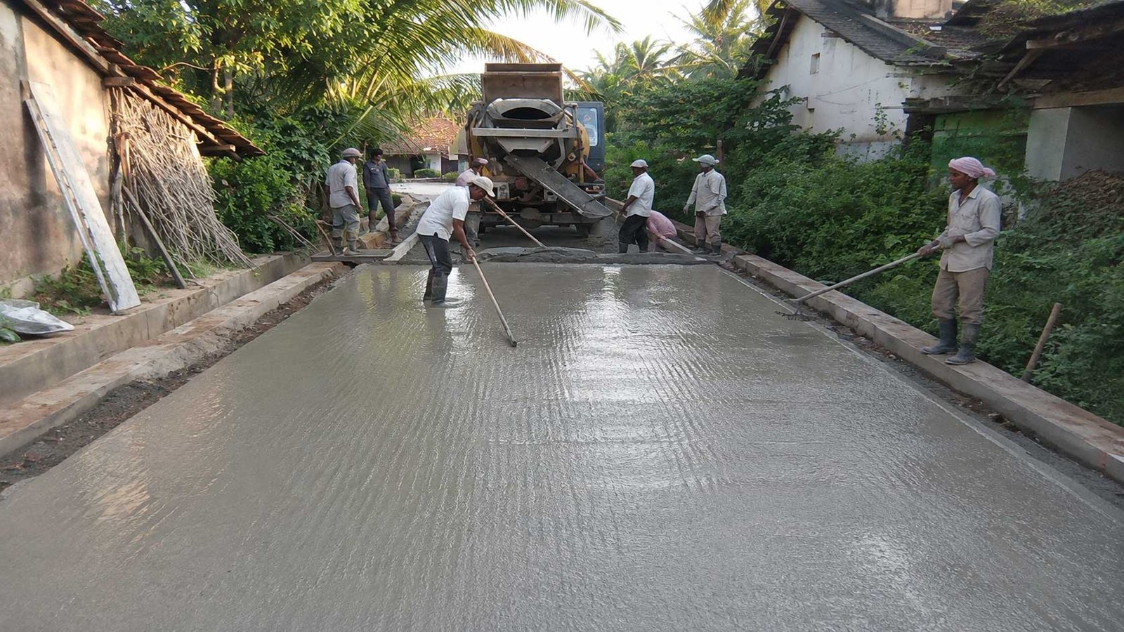 Kuppam cement concrete road construction under Panchayat Raj works