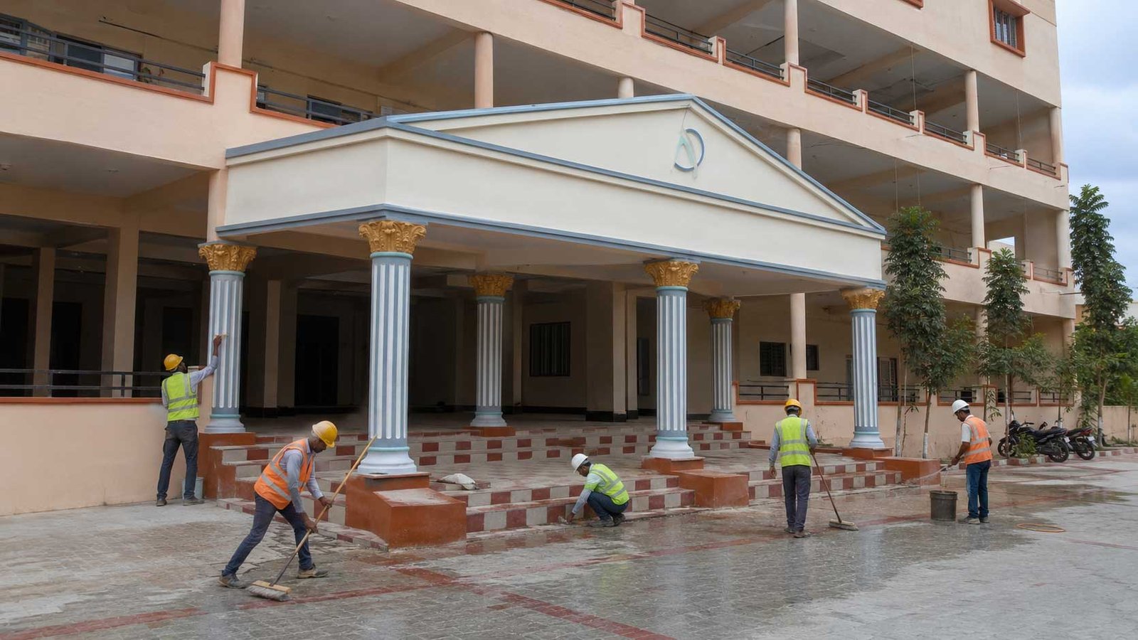 Entrance finishing works at Government Degree College Patancheru