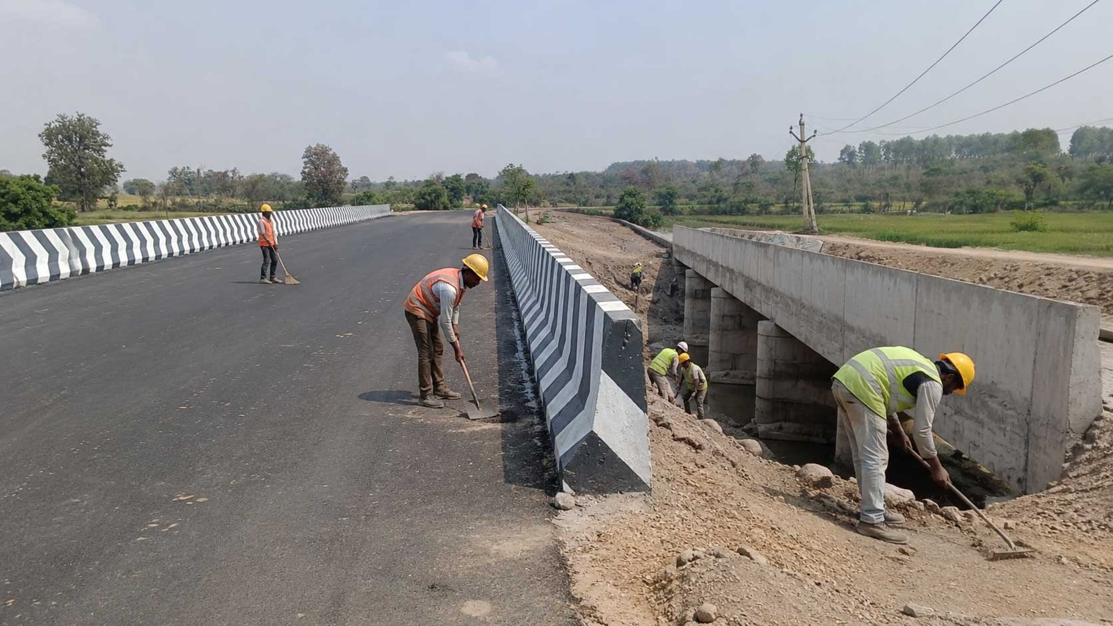 Road bridge finishing works at Kamareddy Telangana