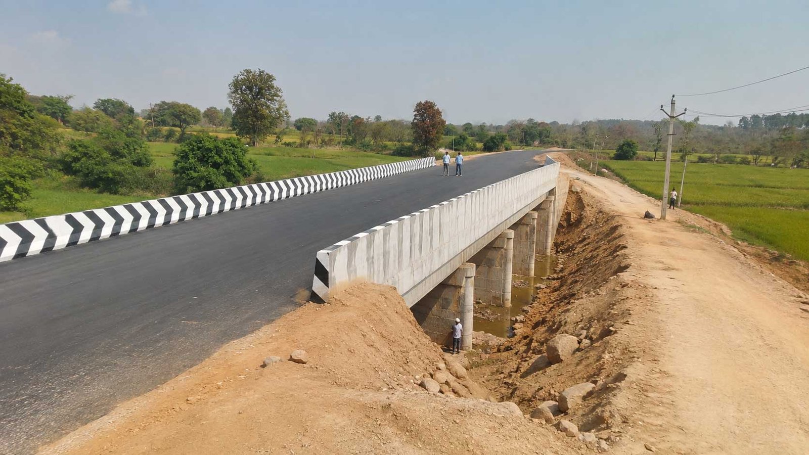 Completed road bridge under Kamareddy R&B infrastructure works