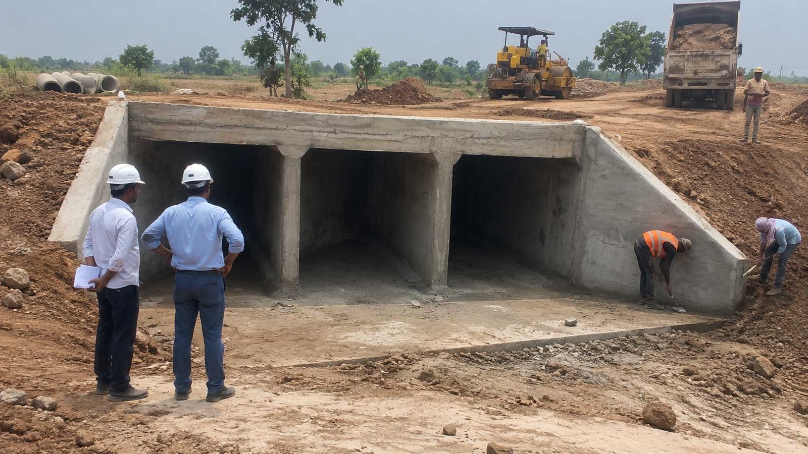 Concrete culvert infrastructure under Medak R&B road works