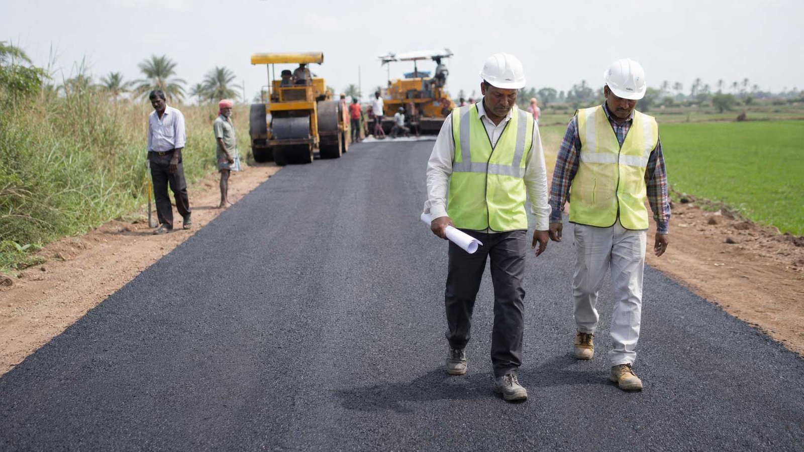 HSR Infra Projects engineers inspecting completed Medak R&B road works